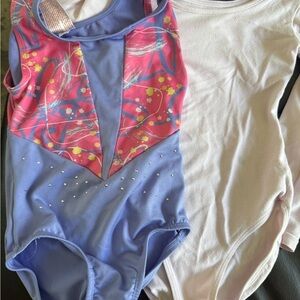 Colorful Gymnastics Leotard and pink leotard size S 4-6 yo